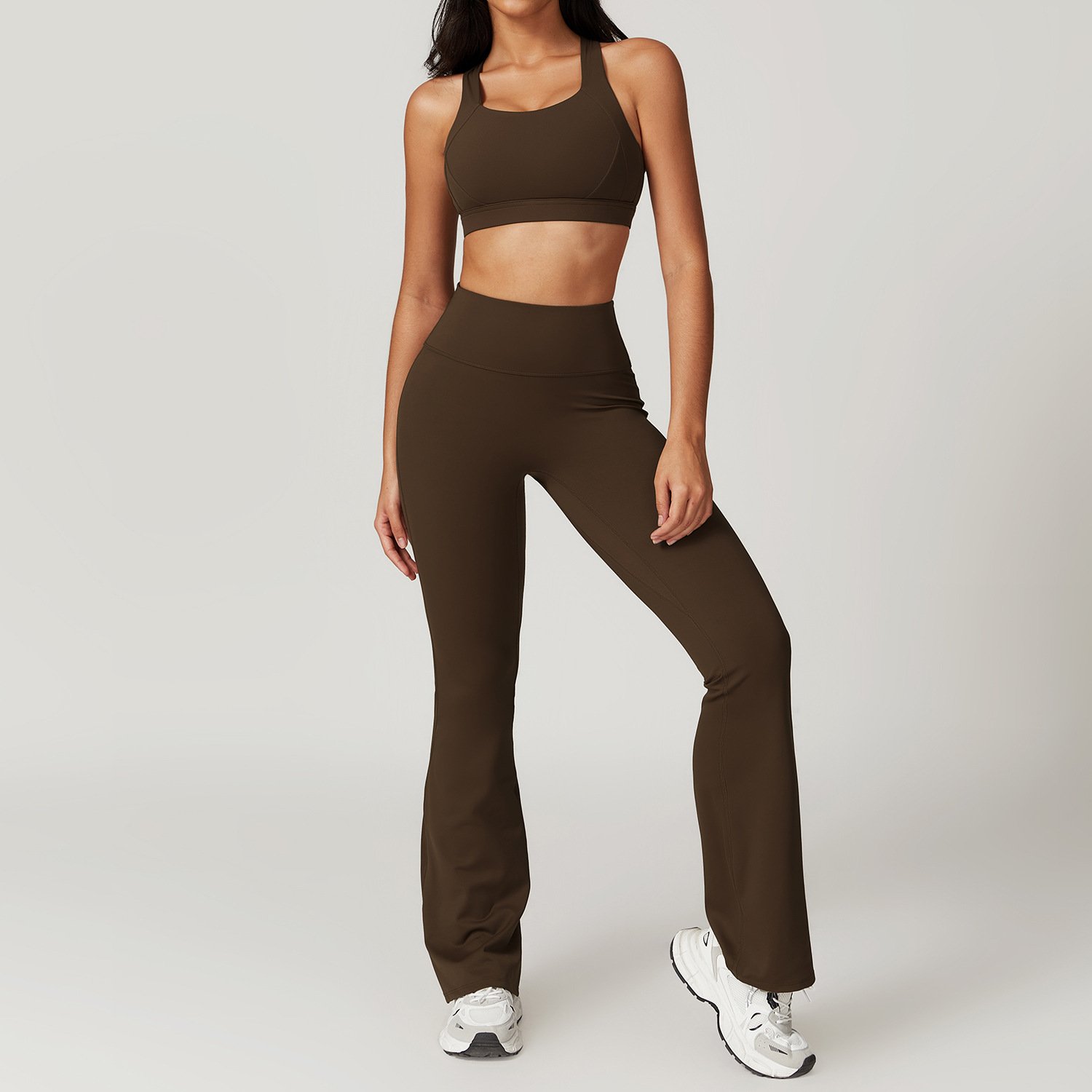 Women's Sets With Hollow Out Sportswear Top Bra High Waist Butt Lifting Leggings Suit 2 Piece Yoga Print logo Gym Fitness Sets