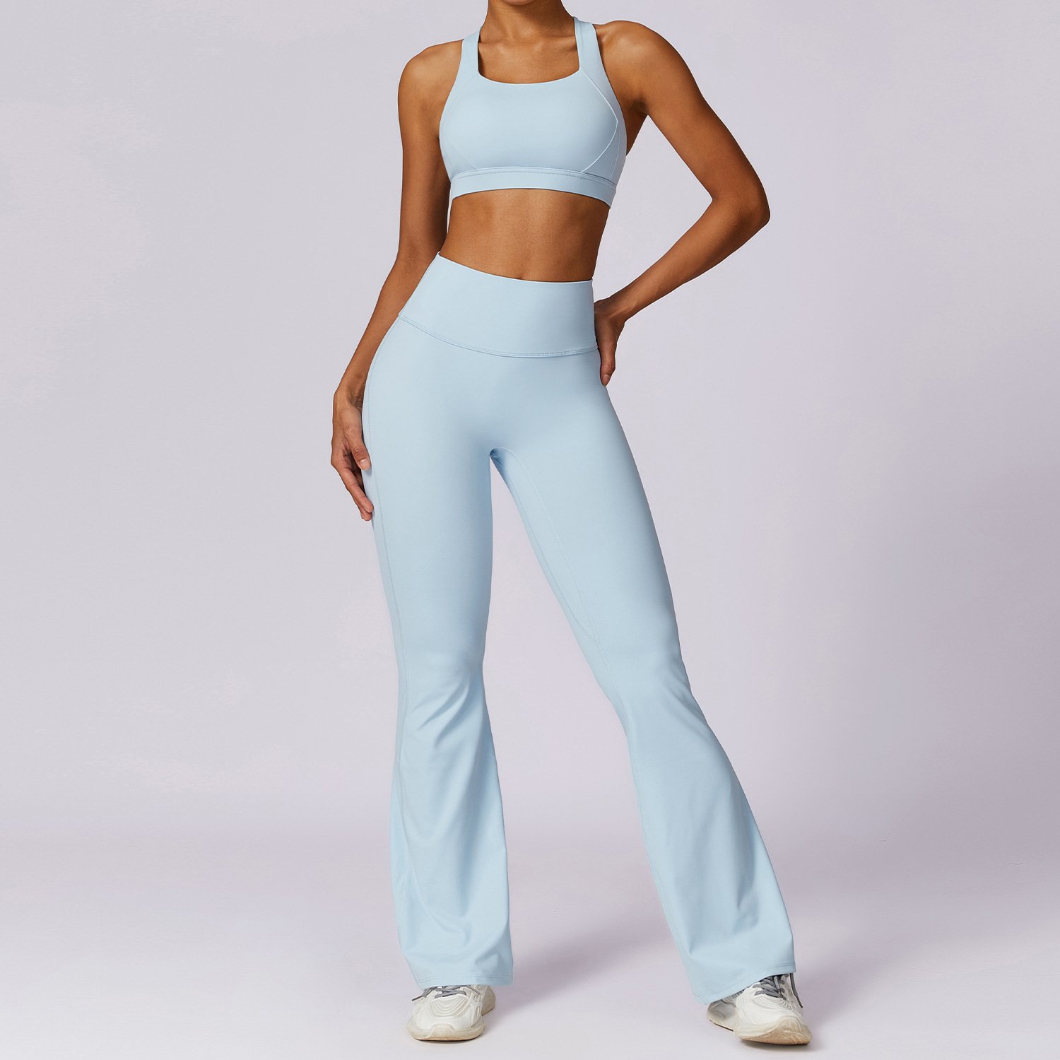 Women's Sets With Hollow Out Sportswear Top Bra High Waist Butt Lifting Leggings Suit 2 Piece Yoga Print logo Gym Fitness Sets
