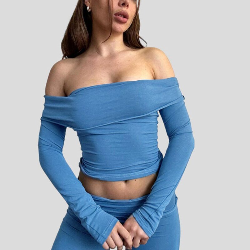 European and American Solid Color Women's Clothing Autumn Winter New Long Sleeve Girl Tops Casual Pants Two Piece Set Wholesale
