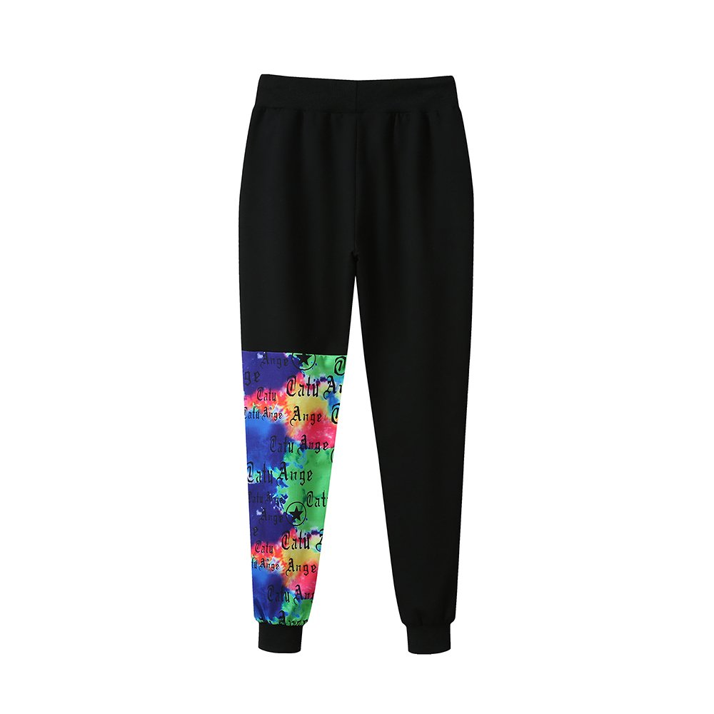 Wholesale Two Piece Hoodie Sweatpants Set Customizable Spliced Print Rhinestones Hoodie Women Set