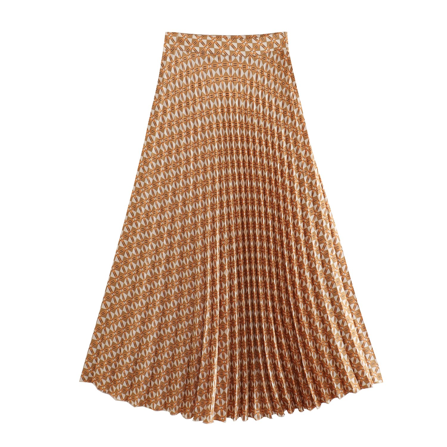Notched collar sleeveless crop tank top multi color print pleated skirt women's casual 2 piece set