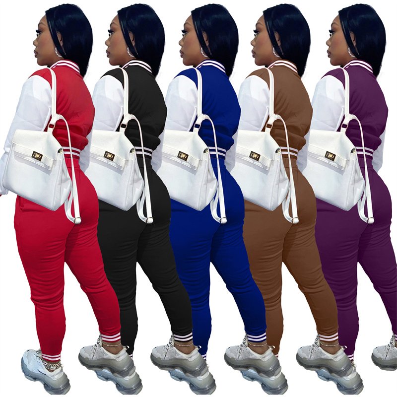 Custom Logo Women's Sets Tracksuits 2 Piece Pants Set Outfits Baseball Uniform Jackets 2 Two Piece Set Women Clothing Fall 2024