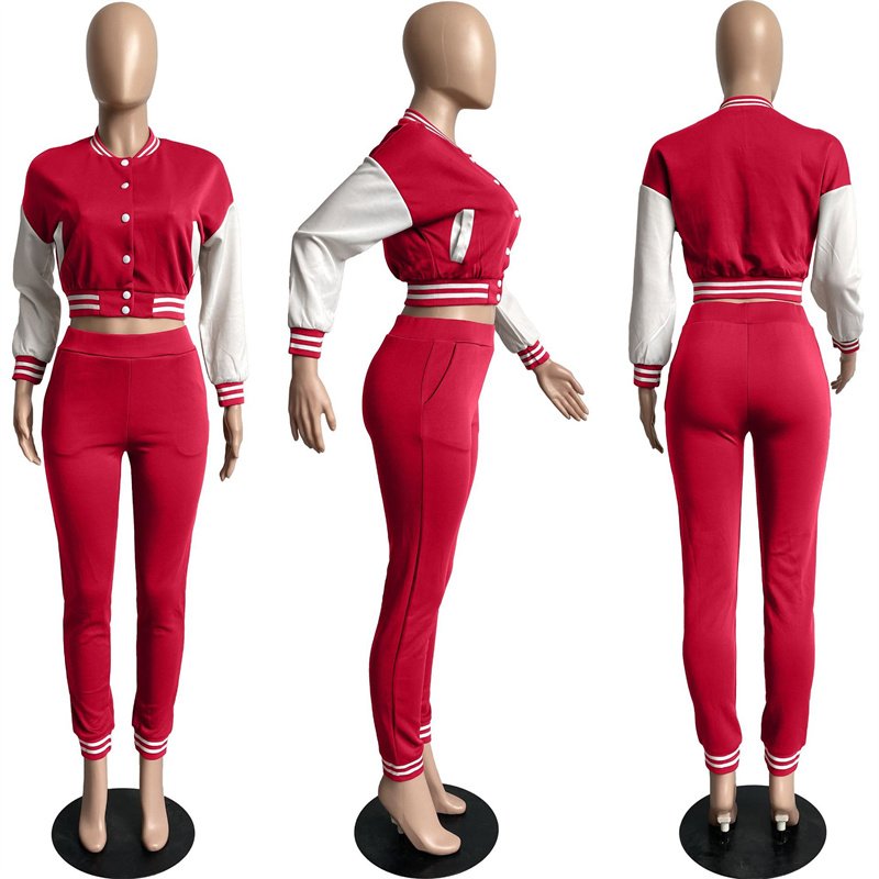 Custom Logo Women's Sets Tracksuits 2 Piece Pants Set Outfits Baseball Uniform Jackets 2 Two Piece Set Women Clothing Fall 2024