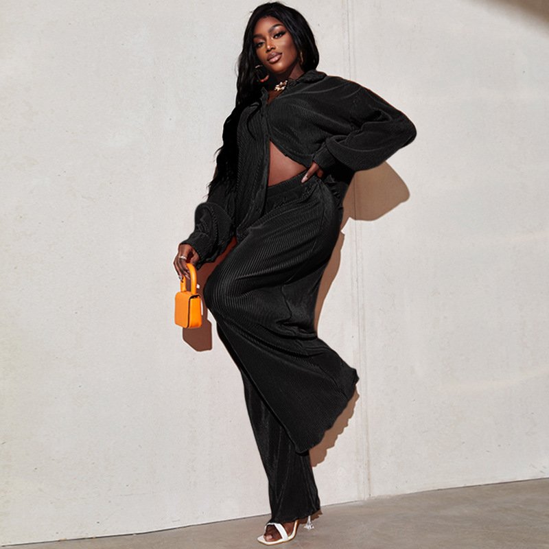 Custom Autumn Fashion Ladies Cross-border Long Sleeved Suit Casual Two-piece Women's Sets