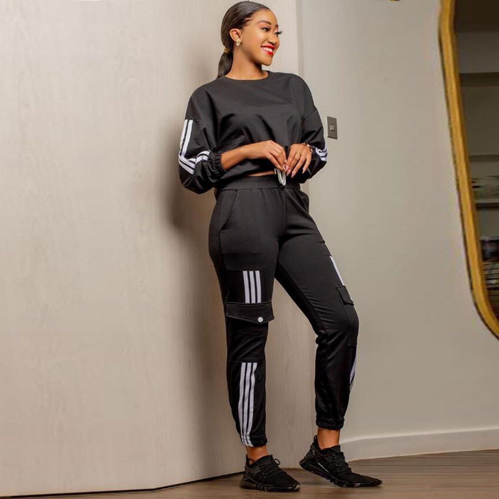 New spring fall women's clothing women sports jogging sexy casual pants pullover T shirt top two piece ladies sets