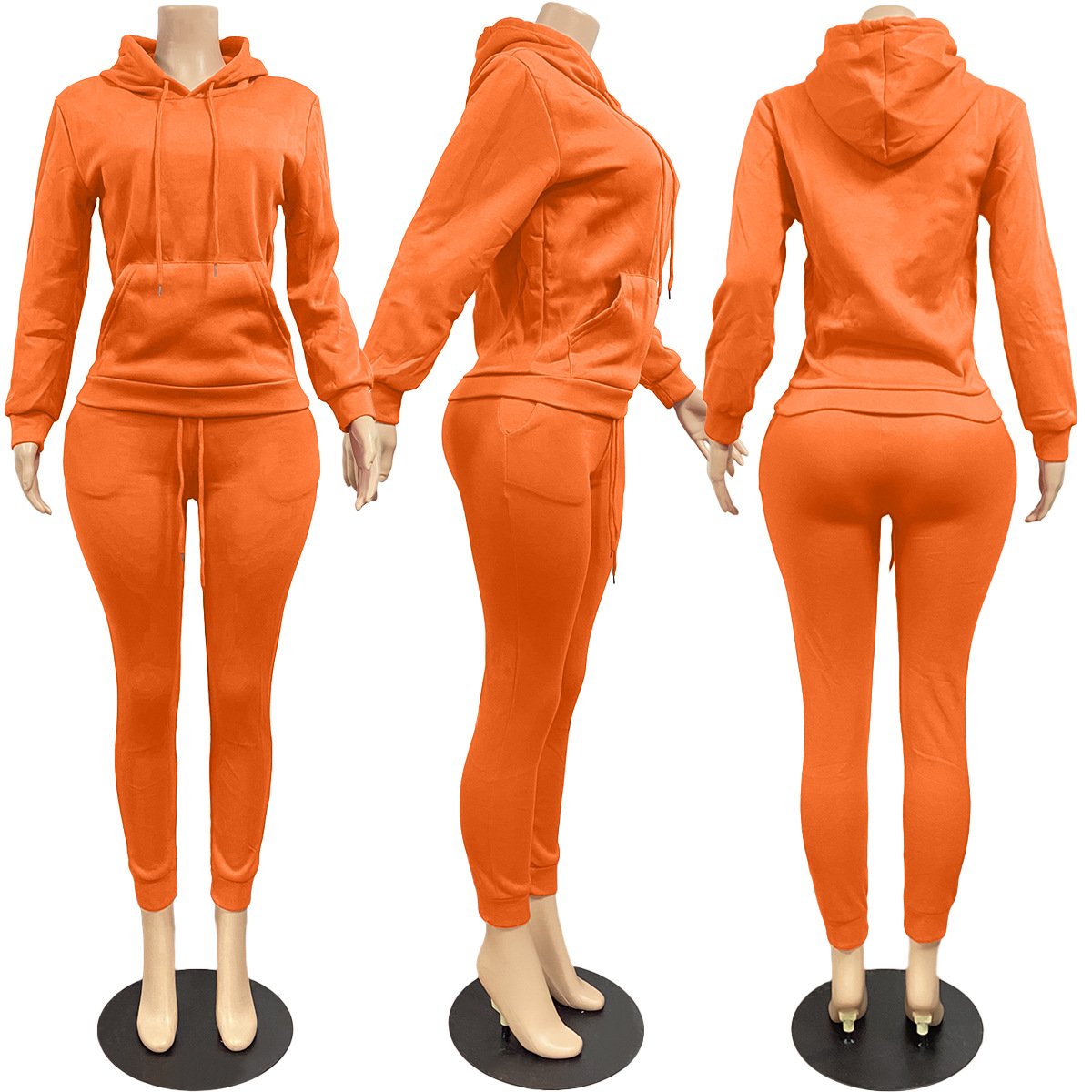 Factory Custom Embroidery Logo Outdoor Tracksuits Two Piece Jogger 2 Piece Plus Size Solid Color Outfits Set Gym Women'S Sets