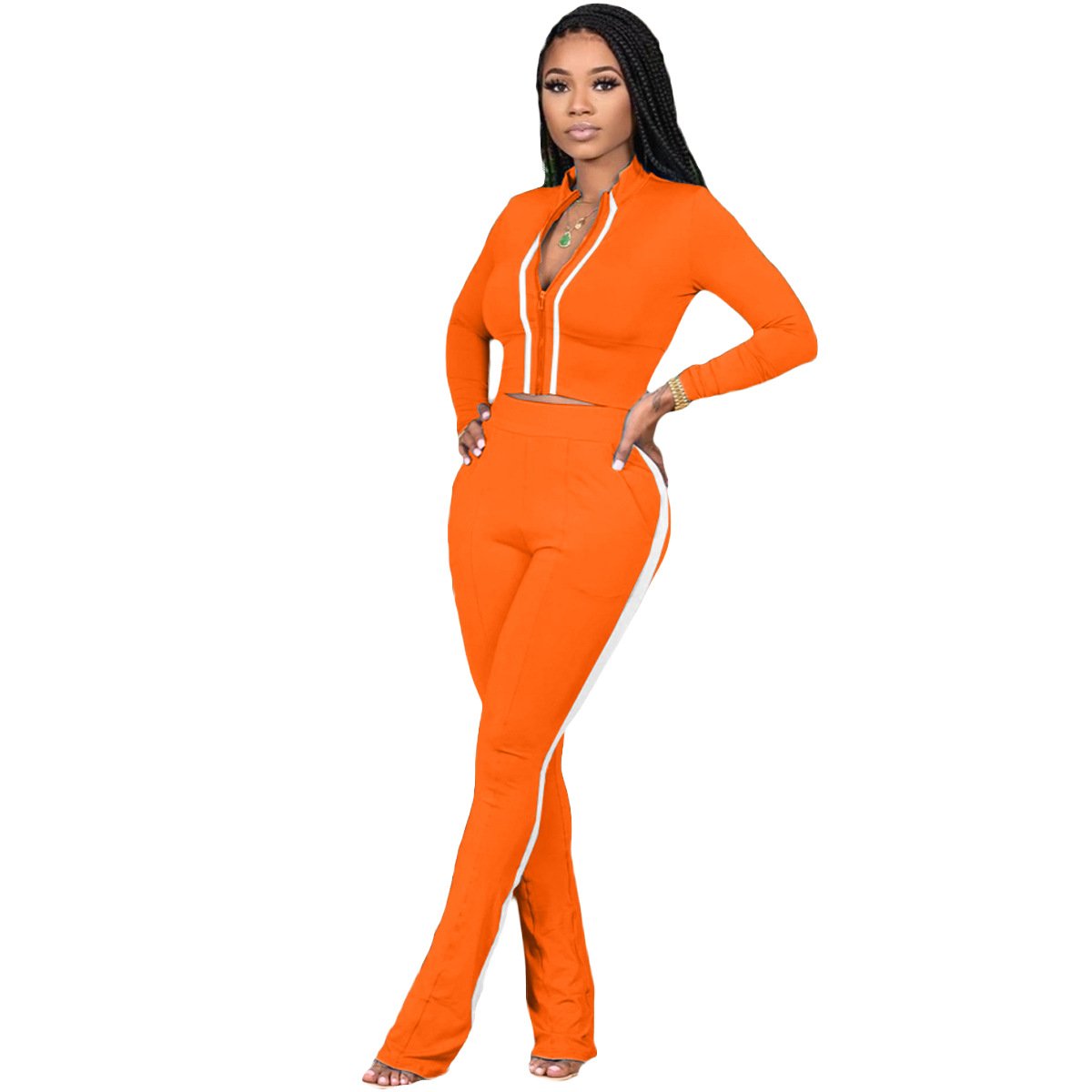2024 New Tracksuits Sublimation Gym Custom Logo Comfort Sexy Elegant Two Piece Plus Size Short Zip Up Hoodie Jogger Women'S Sets