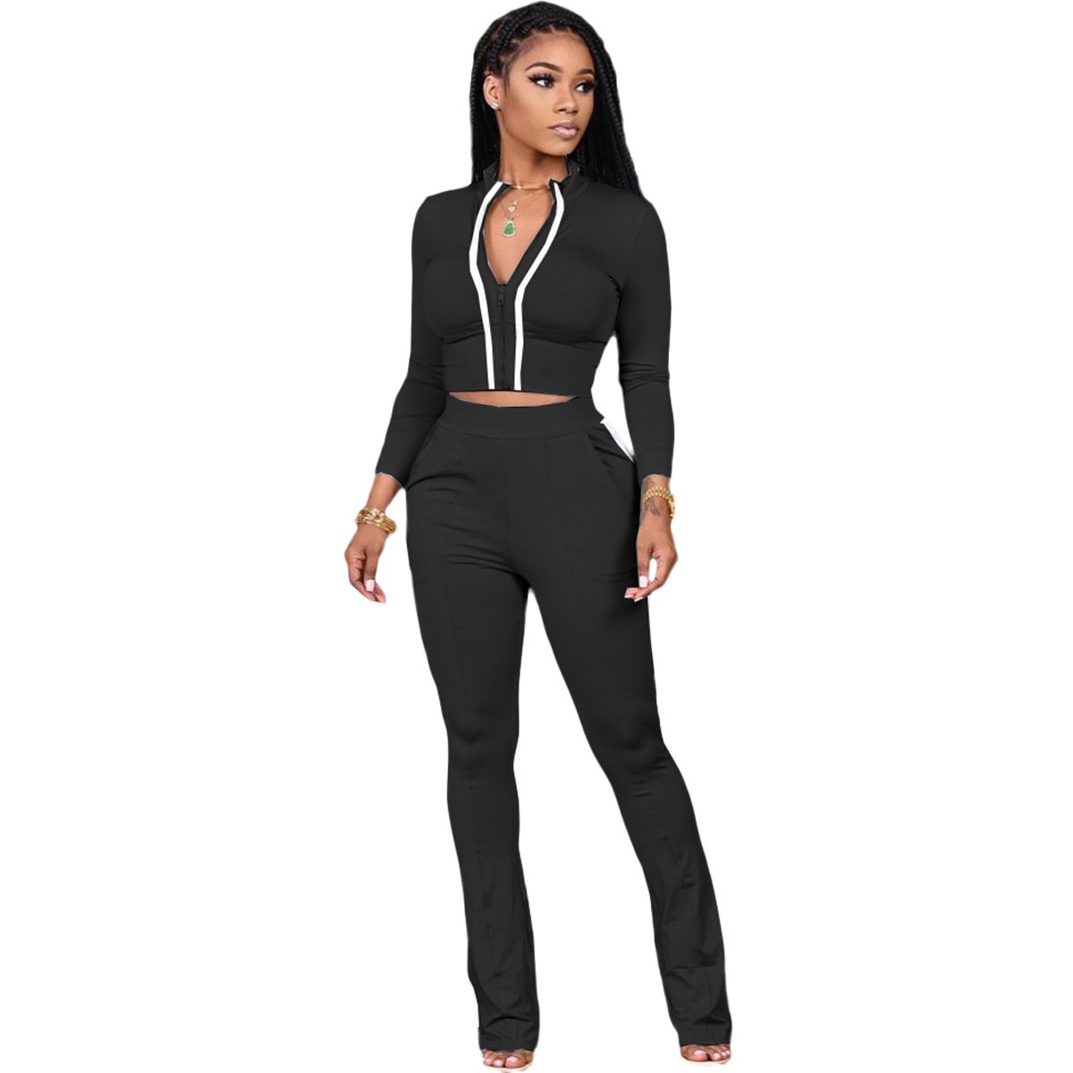 2024 New Tracksuits Sublimation Gym Custom Logo Comfort Sexy Elegant Two Piece Plus Size Short Zip Up Hoodie Jogger Women'S Sets