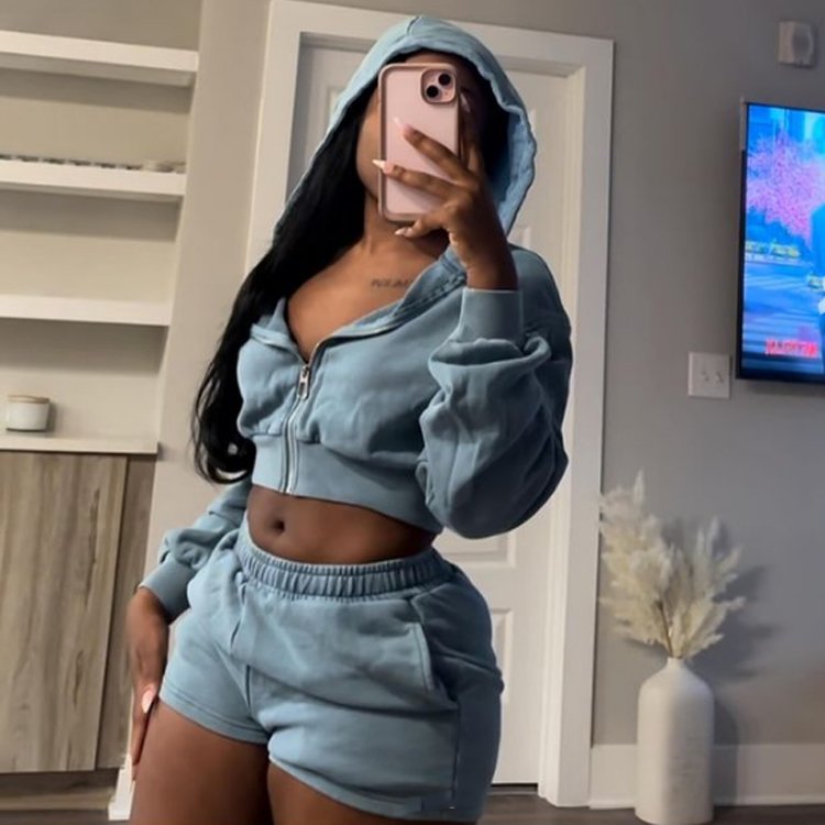 Heavy Weight Custom Logo Women Tracksuits Distressed Vintage Zip Hoodie Sweatpants Joggers Sets Women Two Piece Sweatsuits Set