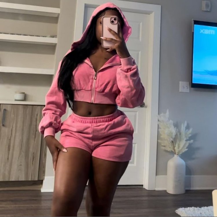 Heavy Weight Custom Logo Women Tracksuits Distressed Vintage Zip Hoodie Sweatpants Joggers Sets Women Two Piece Sweatsuits Set
