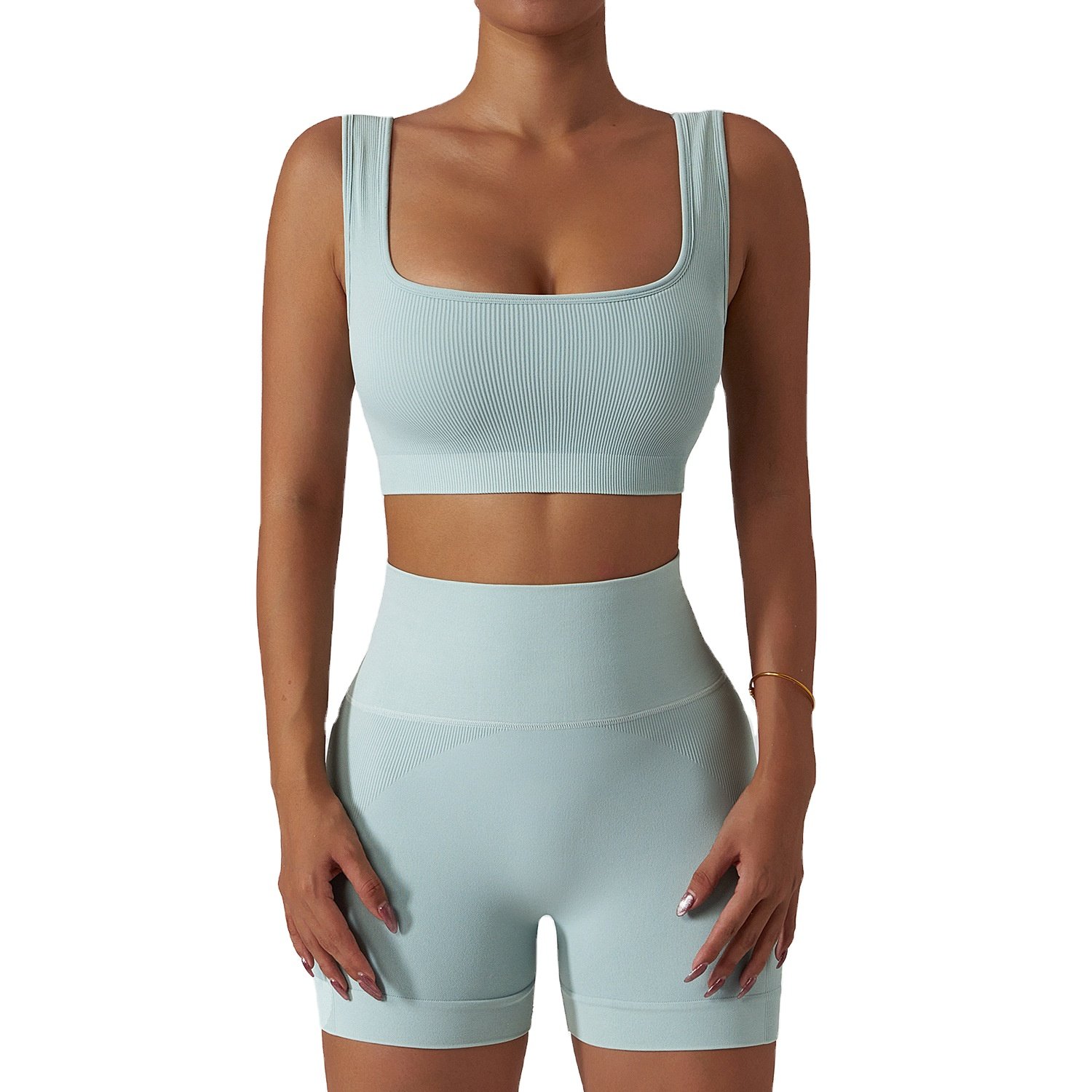 wholesale fitness yoga active wear set women gym yoga set summer suit shorts sets high waist plus size supplier high quality