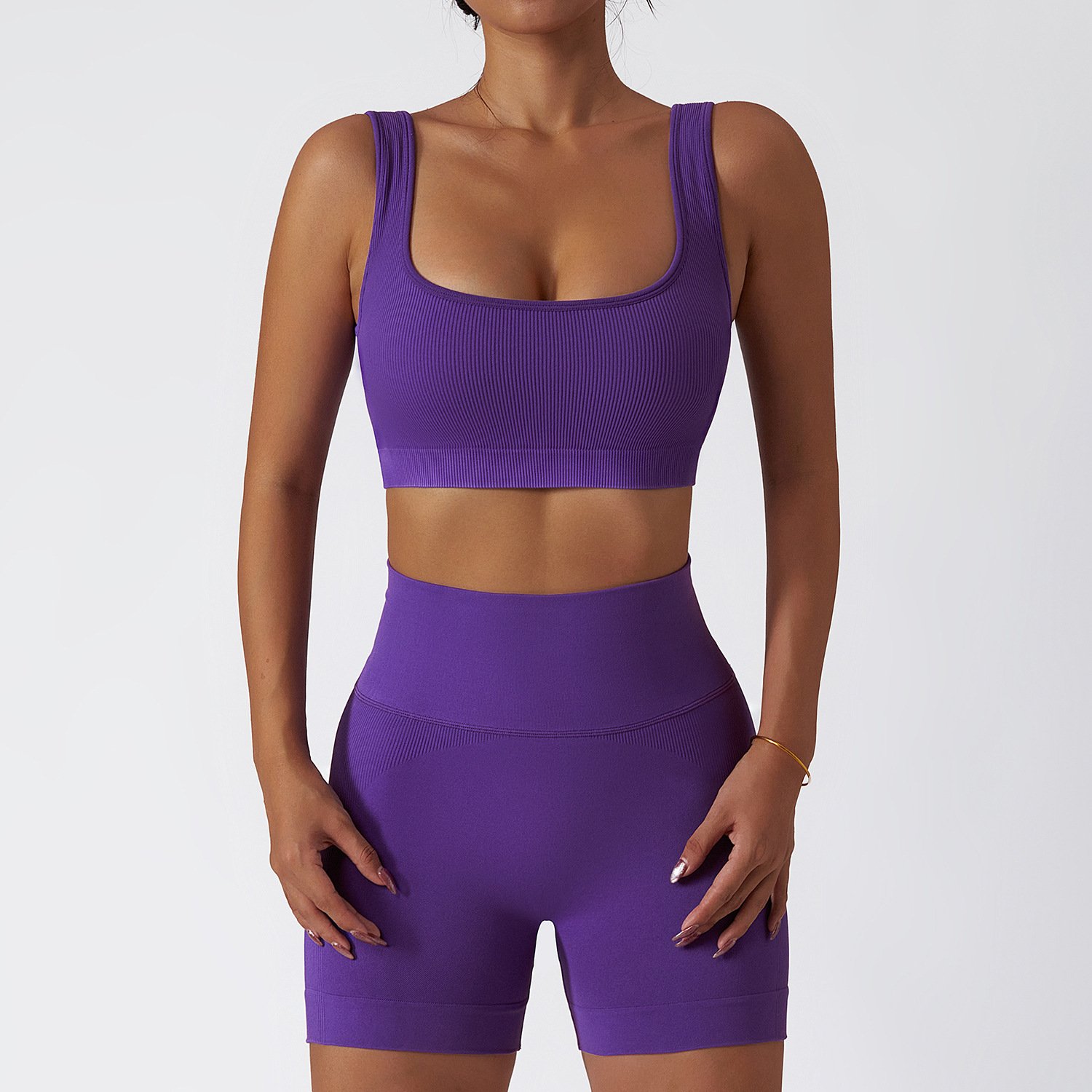 wholesale fitness yoga active wear set women gym yoga set summer suit shorts sets high waist plus size supplier high quality