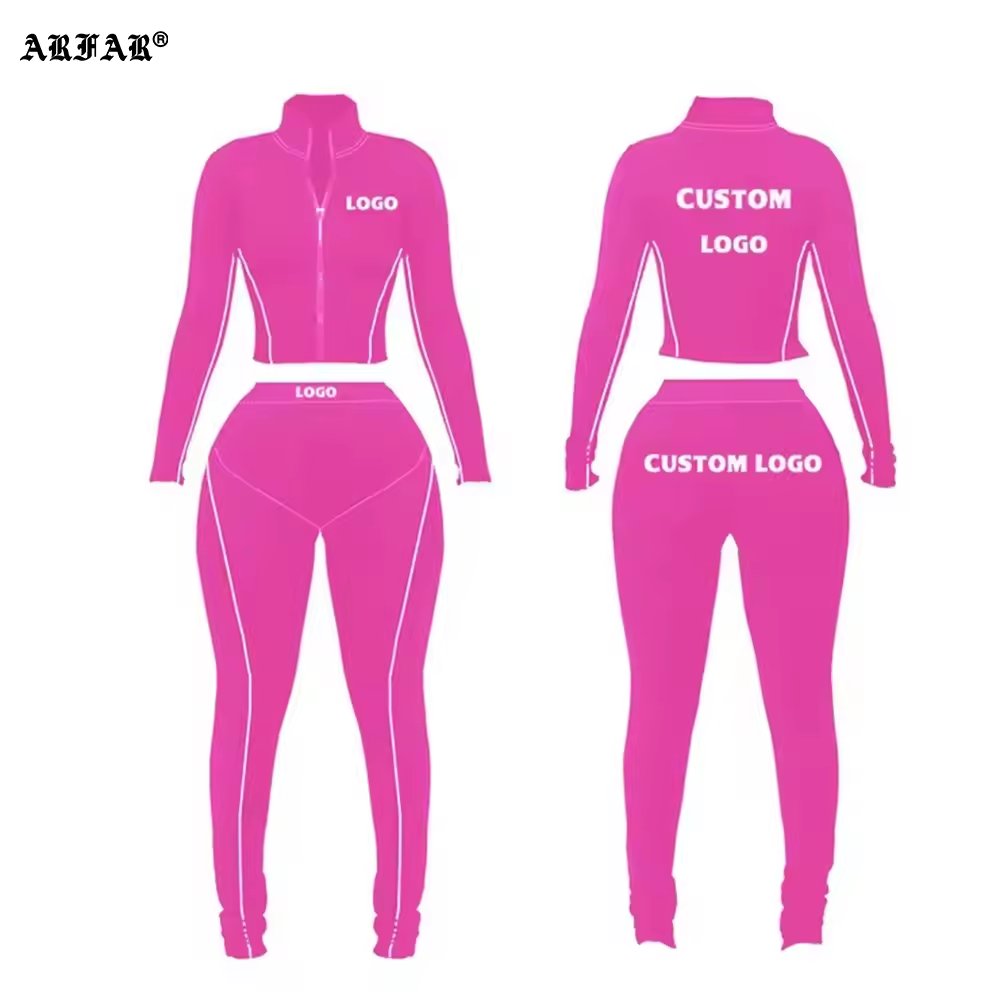 Tracksuits 2 Piece Sets Gym Workout Outfits Sports Zip Up Jackets Tummy Control Leggings Sweatsuits Women's Sets Women Clothing