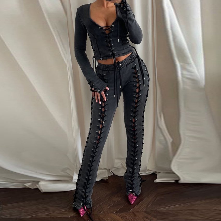Custom 2 Piece Joggers Set Tracksuits Y2K Plus Size Vintage Black Women Tracksuit Sweatsuit Set