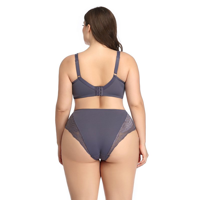 Large C Cup bras panty comfortable lace sexy women sets 2 piece plus underwear big size bra and panties set for fat girls