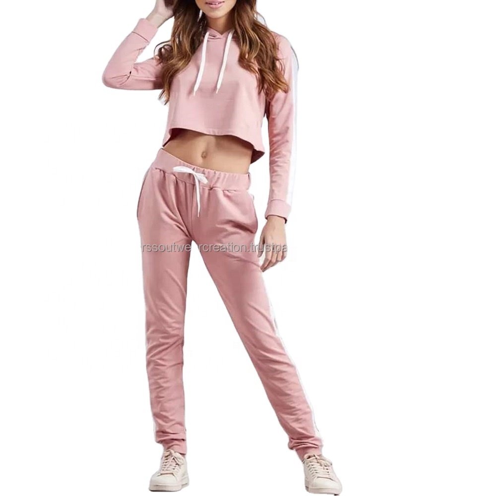 Customizable Heavyweight Hooded Sweatpants Crop Hoodie Set Active Stretch Terry Long Knitted Factory Direct Bangladesh Super