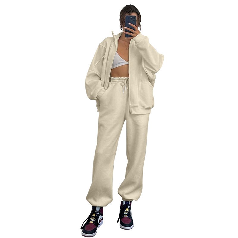 Oem Custom LogoWinter Thick Sports Suits Set For Women 5 Color Jogger Gym Wear Matching Jogger Sets Plus Size Women'S Sets