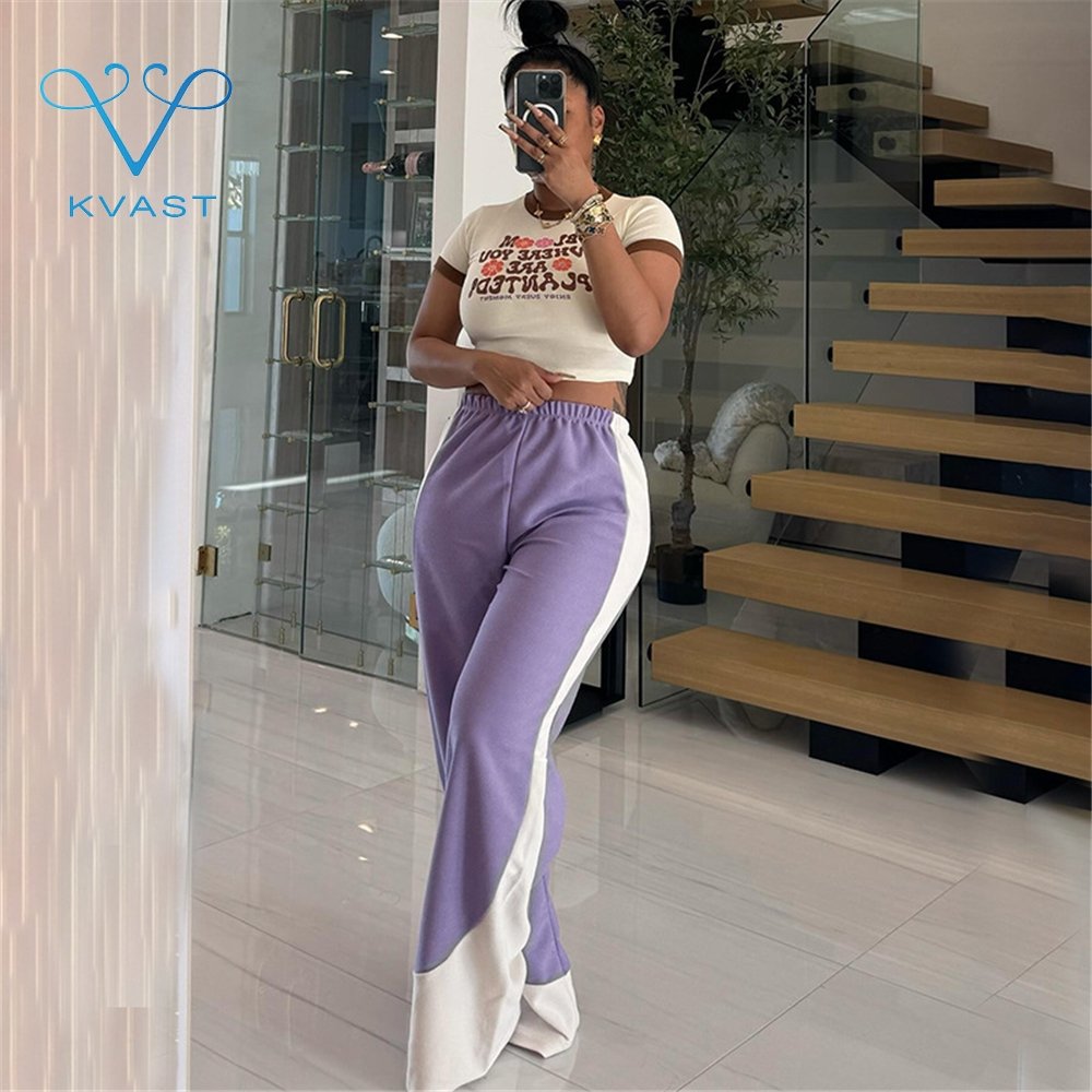 Q635 American retro casual women's versatile straight leg loose wide leg sweatpants wholesale