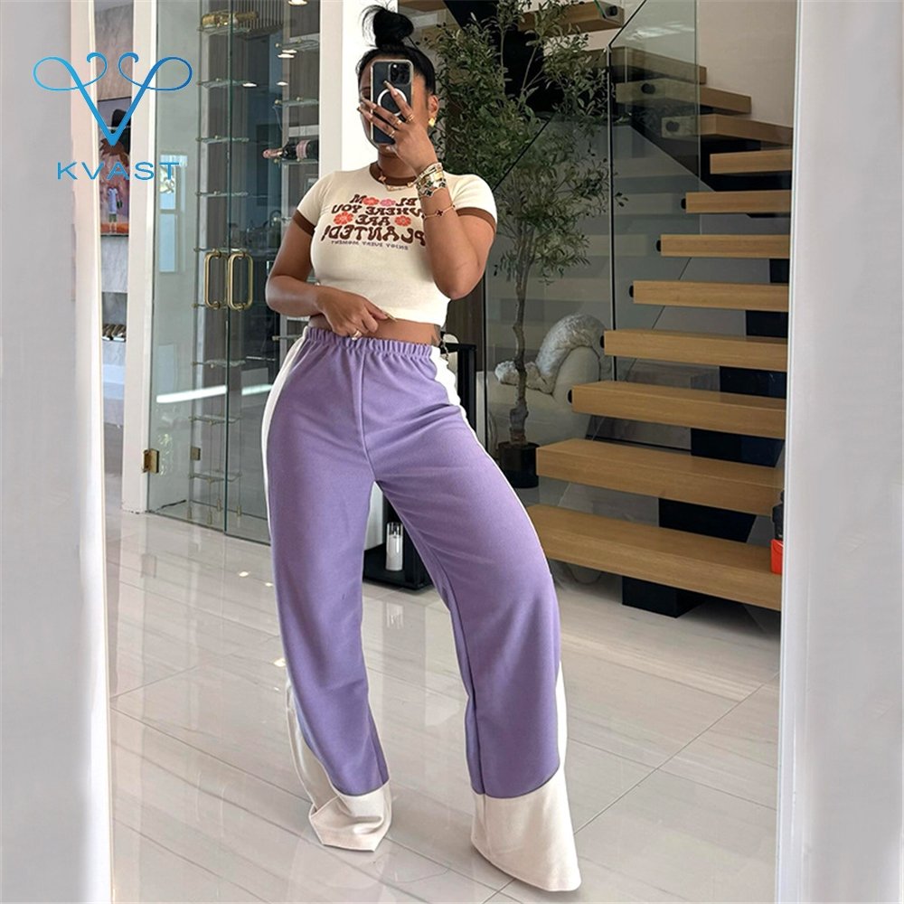 Q635 American retro casual women's versatile straight leg loose wide leg sweatpants wholesale