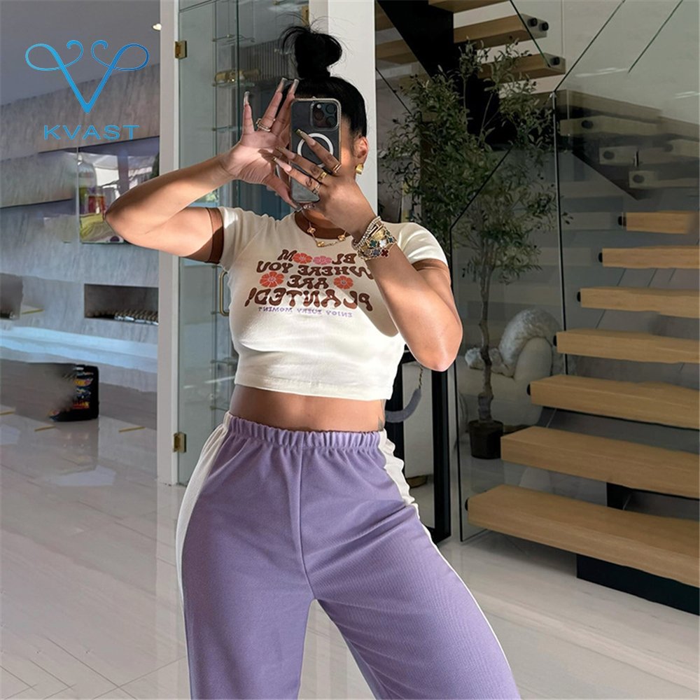 Q635 American retro casual women's versatile straight leg loose wide leg sweatpants wholesale