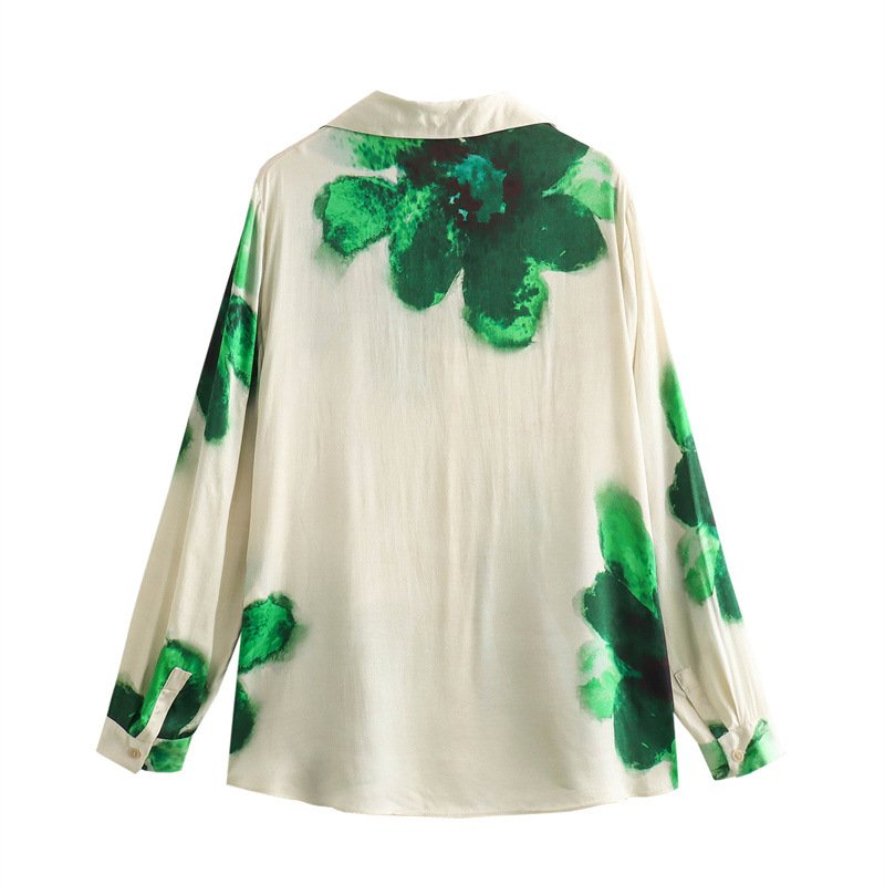 Newest Sexy Casual Loose Homewear Colorful Floral Print Blouse Long Pant Matching Set Two Piece Pants Set Outfit Fall Set Woman