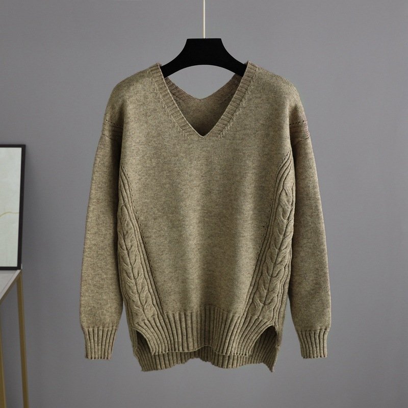 Wholesale 2024 Autumn New Korean Version Loose Thick Fashion Style Knitted Wide Leg Pants Sweater Women's Set