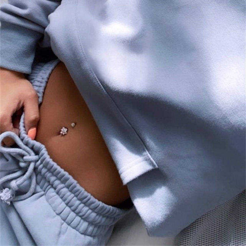 Custom Hot Sale Pullover Cropped Hoodies Jogger 2 Piece Set Woman Clothing Oversize Crop Tops Womens Hoodies And Sweat Pants Set