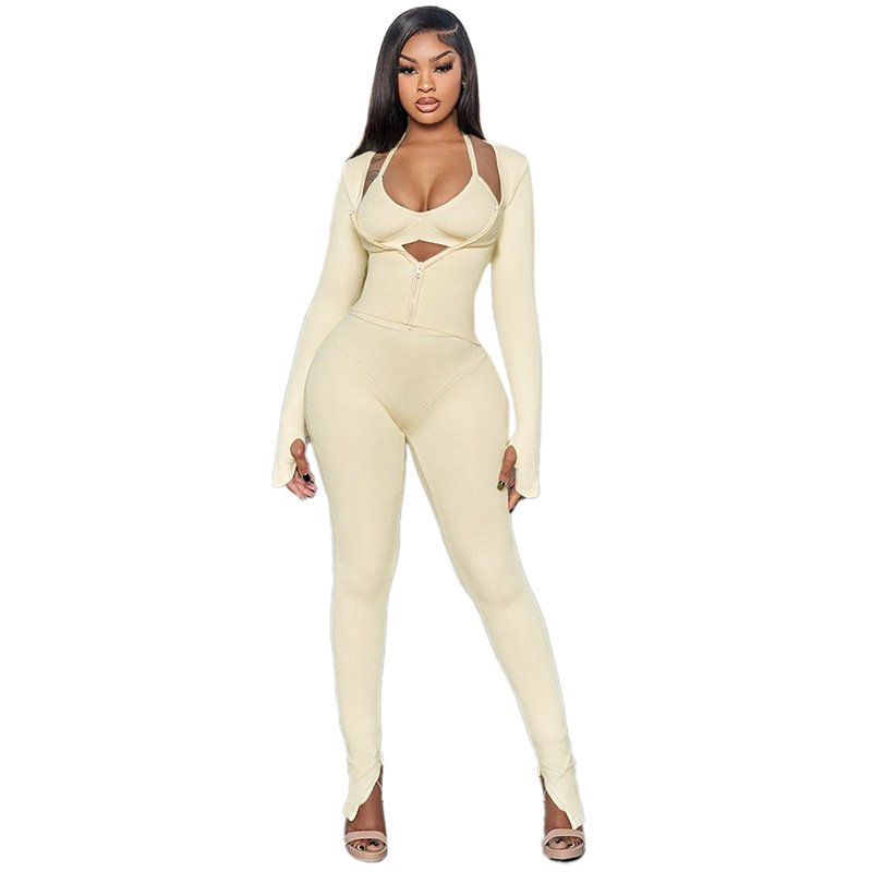 Woman Fall Set 2 Piece Pants Set conjuntos para mujeres Sexy Black 3 Three Piece Women Set Clothing ladies tracksuit