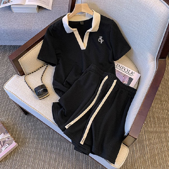 New arrival fashion Custom logo Women Sport Suit Clothes two-piece Ladies solid t-shirt Shorts Clothing Set Summer sportsuit