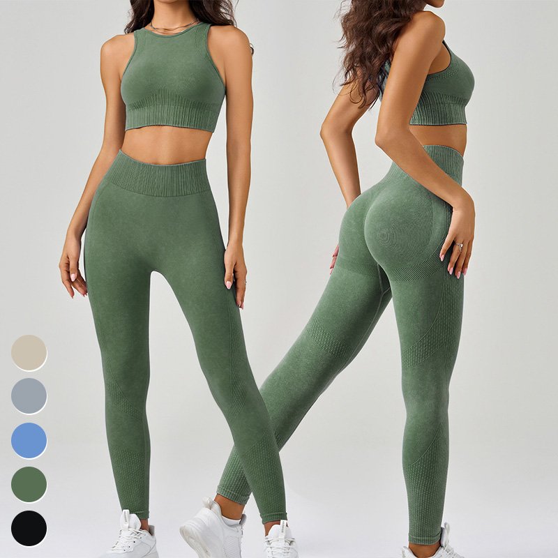 High Impact Sport Tops High Waist Leggings 2 Piece Suit Seamless Women's Sets Fitness Clothing Yoga Set Women Gym Fitness Sets