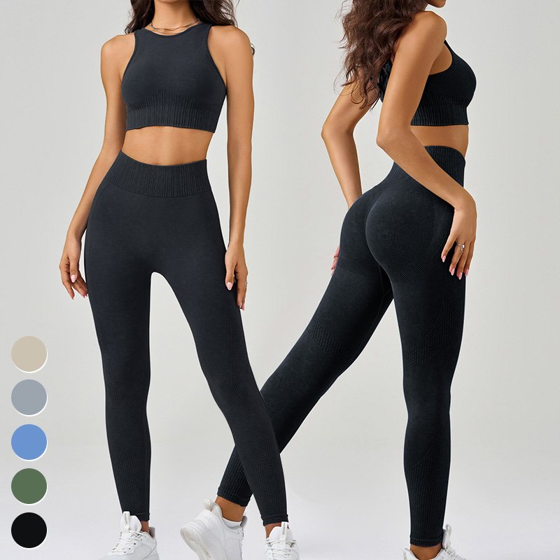 High Impact Sport Tops High Waist Leggings 2 Piece Suit Seamless Women's Sets Fitness Clothing Yoga Set Women Gym Fitness Sets