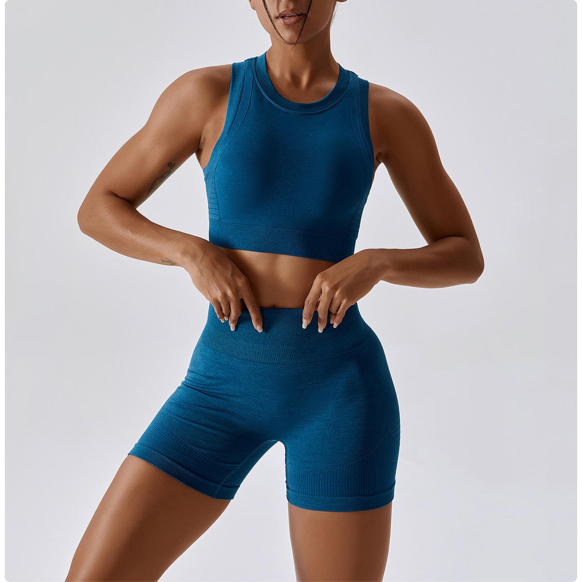 Hot selling 2024 New Yoga Outfits Tank Top Womens Sports Biker Shorts Breathable Butterfly Soft Workout Sets