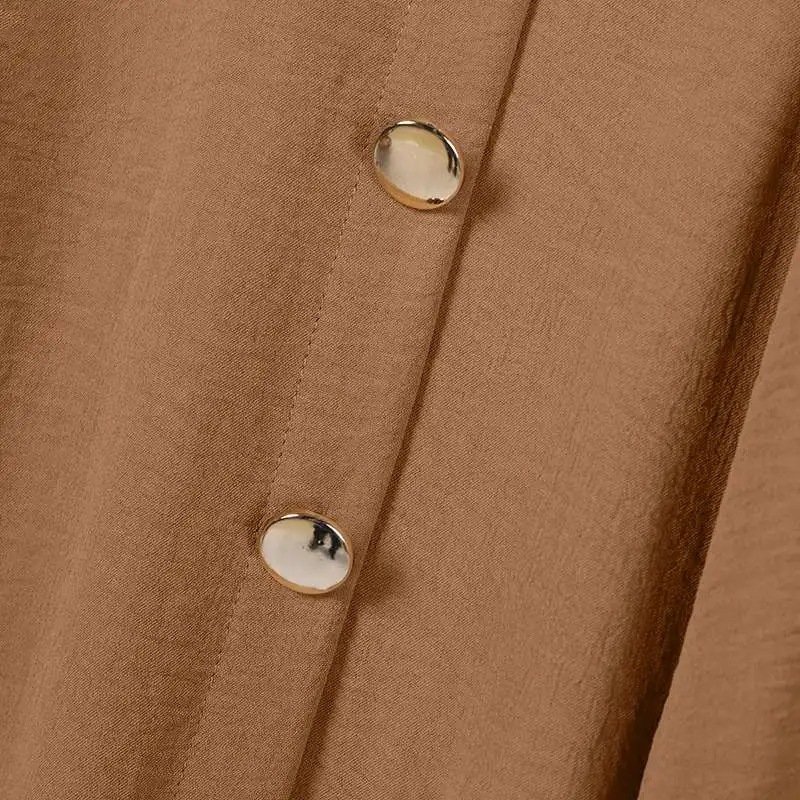S-3XL Fashionable and elegant solid color irregular long shirt top wide leg pants long robe Muslim women's two-piece set