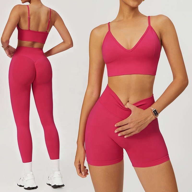 Women's 4pcs Free Matching Seamless Yoga Set Stretchy Fitness Apparel Scrunch Butt Workout Outfits Gym Fitness Set