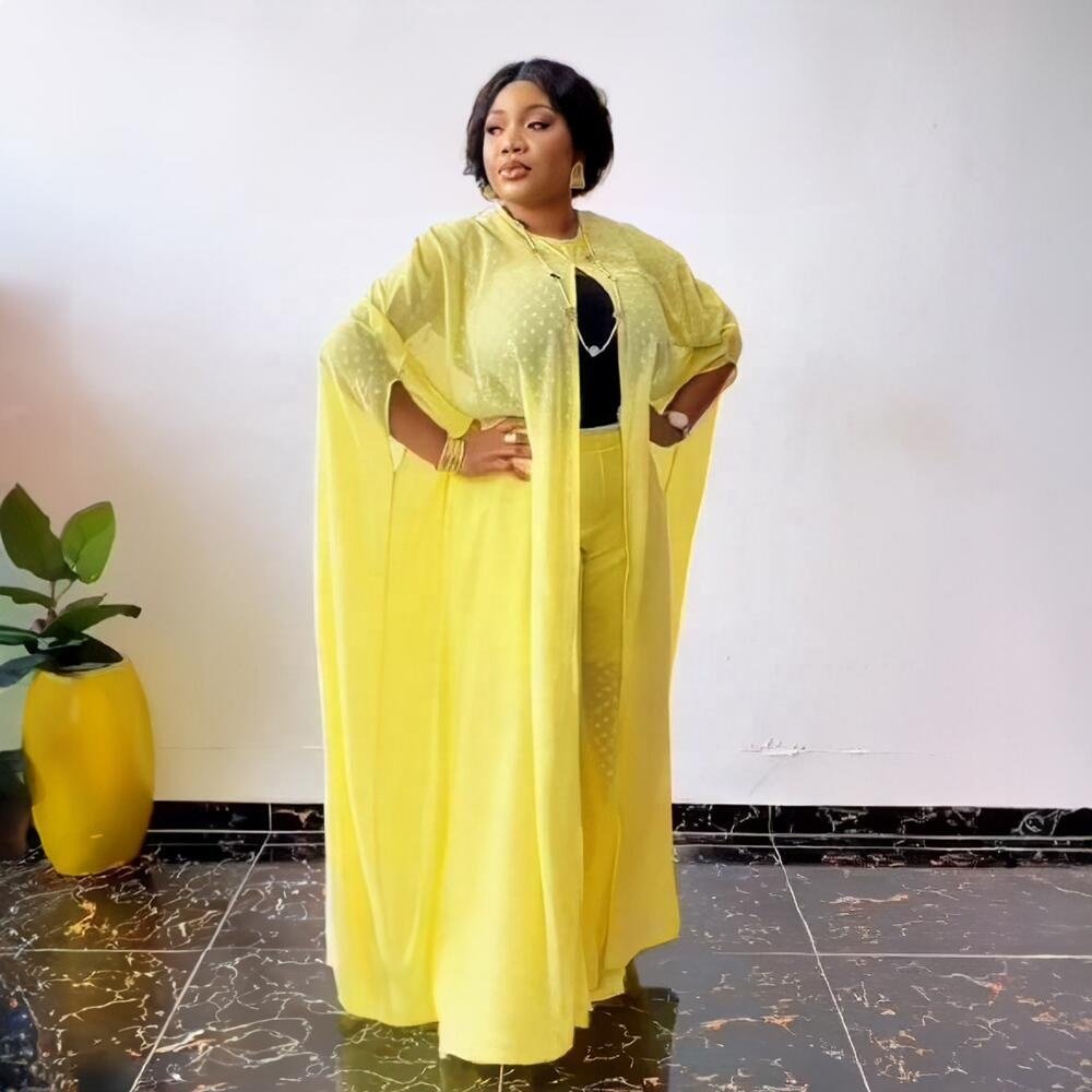 New Long Dresses Women Maxi Casual Ladies chiffon Womens Sets Two Piece African women's wear boubou femme