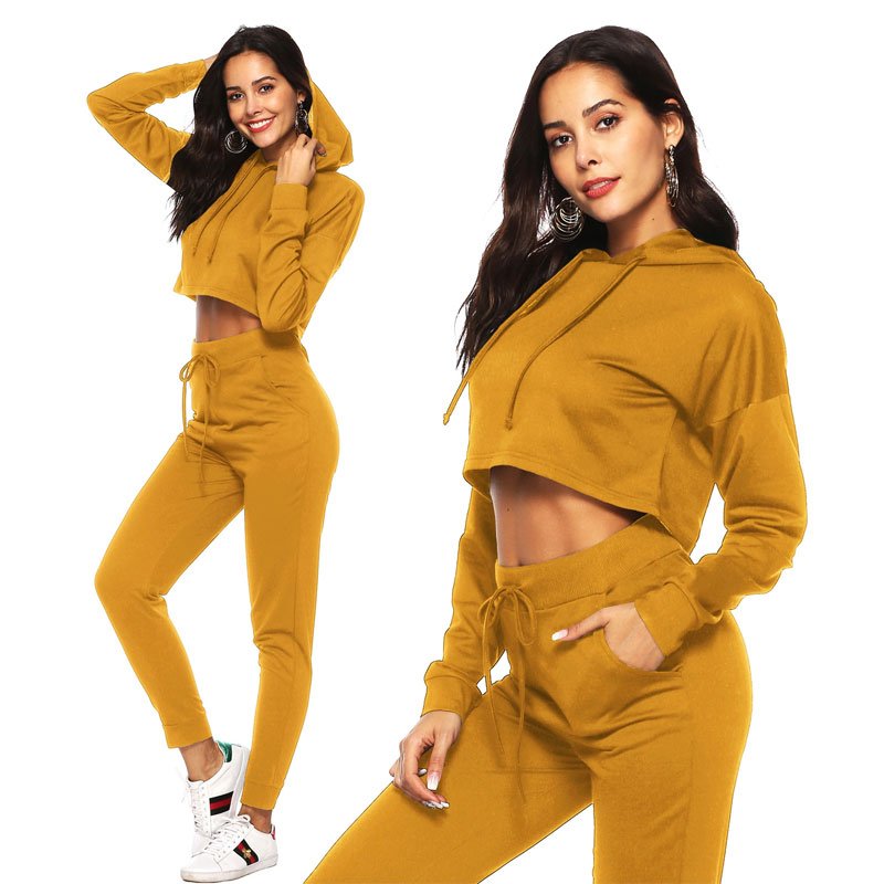 women crop suit Custom Running Suit t shirt and tight pants 2 piece women track suit Casual Sweatsuit Jogger Sets