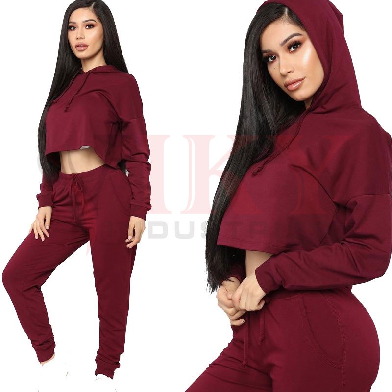 women crop suit Custom Running Suit t shirt and tight pants 2 piece women track suit Casual Sweatsuit Jogger Sets