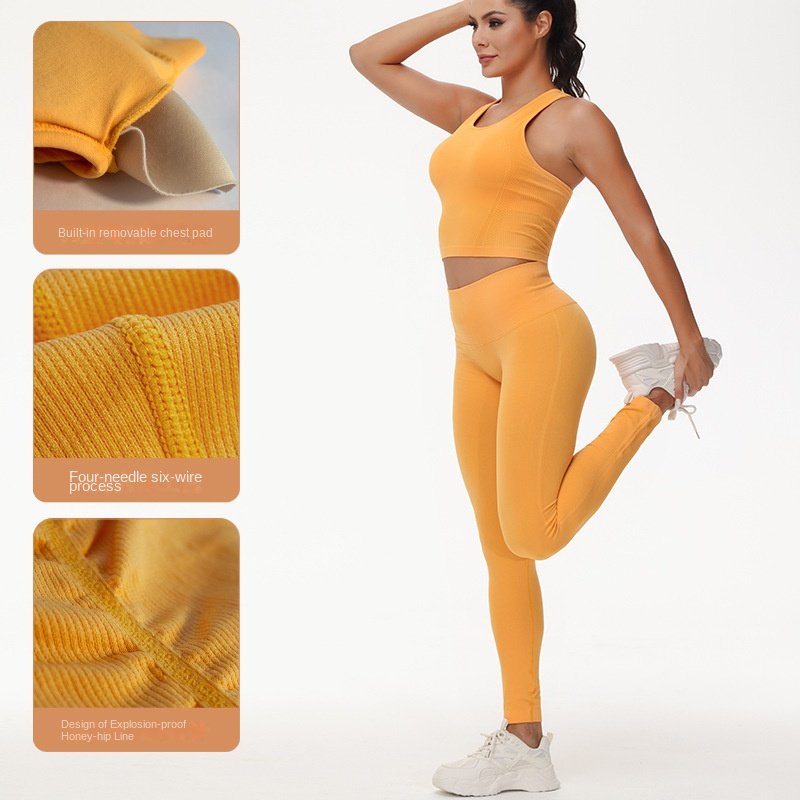 in stock Seamless Yoga Clothes suit Slimming Running Women's set