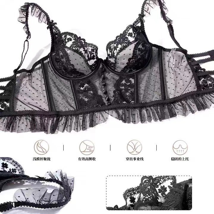 Sexy Hollow Out Summer See Through Lace 2 Piece Crop Corset Top Multi-Layer Short Lingerie Two Piece Short Set Women's Sets