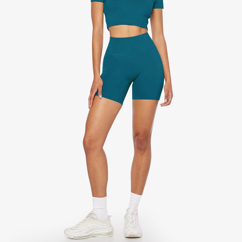 SHINBENE HI CLOUD 6" Sculpt Peach Hidden Scrunch Fitness Shorts Sexy Nylon Booty Hip Enhance Workout Shorts
