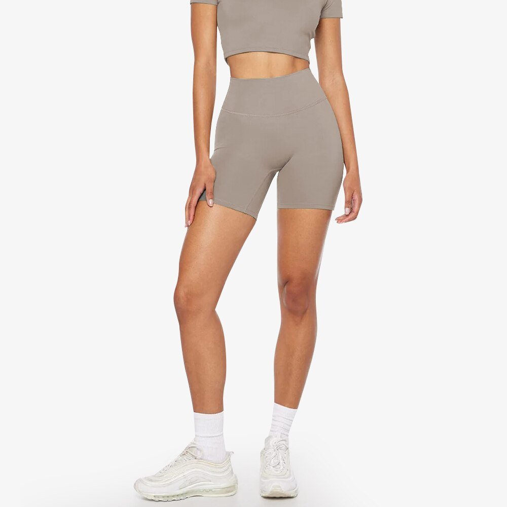 SHINBENE HI CLOUD 6" Sculpt Peach Hidden Scrunch Fitness Shorts Sexy Nylon Booty Hip Enhance Workout Shorts