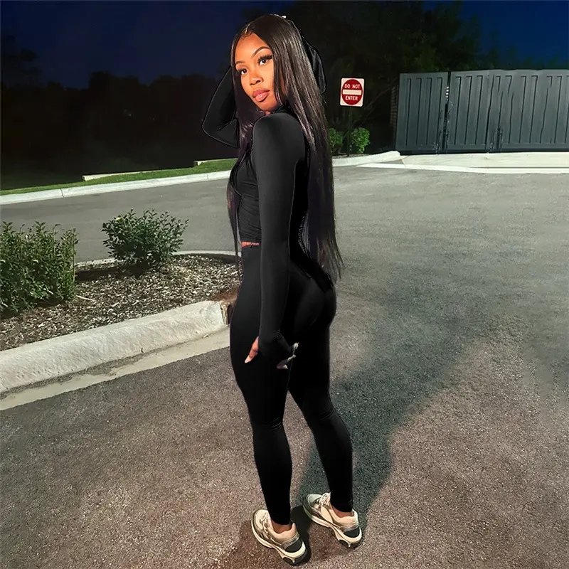 Custom Logo Women Two Piece Pants Sets Fall 2024 Clothes Hoodie Jacket and Legging Fitness Outfits Skinny Tracksuit Set