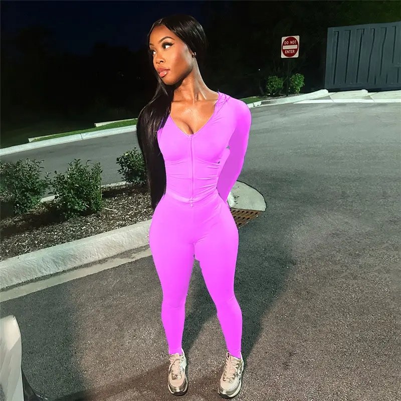 Custom Logo Women Two Piece Pants Sets Fall 2024 Clothes Hoodie Jacket and Legging Fitness Outfits Skinny Tracksuit Set
