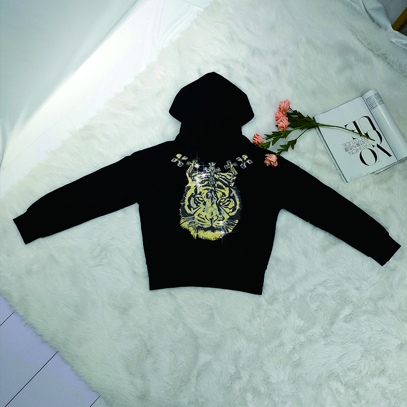 Hot Sell Casual Two Piece Set Rhinestone Women'S Hoodies Sweatshirt Sweatpants Hot Drill Hoodie Set