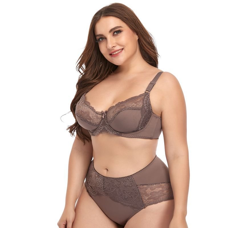 The New Plus Size Women's Bra Set Underwire Lace Underwear Thin Mold Cup Bra Hot Images Women Sexy Bra Underwear Lingerie