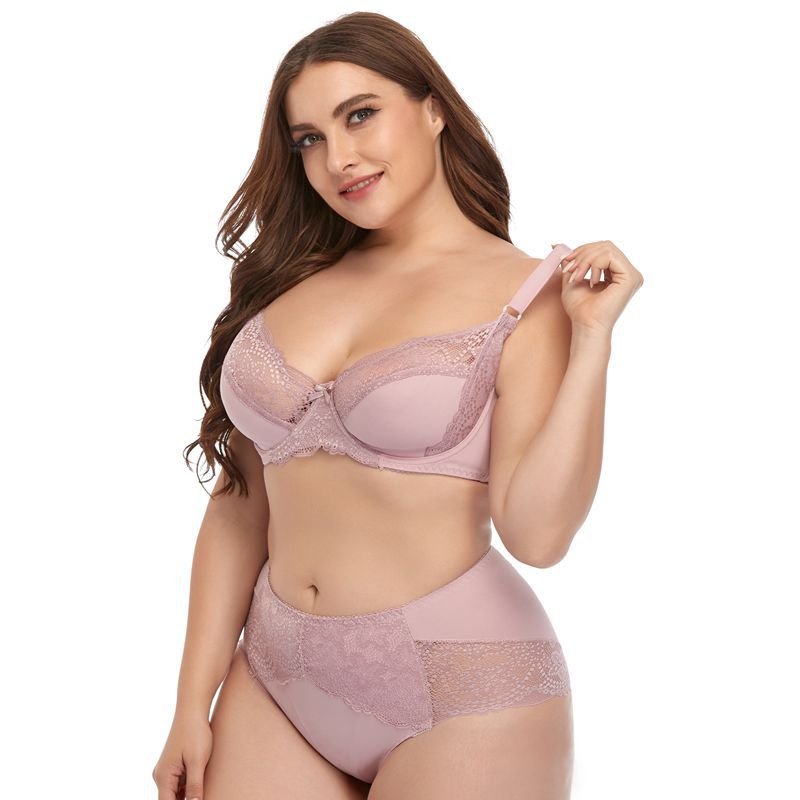 The New Plus Size Women's Bra Set Underwire Lace Underwear Thin Mold Cup Bra Hot Images Women Sexy Bra Underwear Lingerie