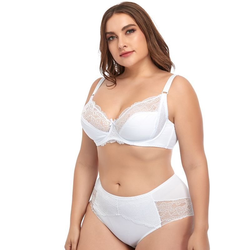 The New Plus Size Women's Bra Set Underwire Lace Underwear Thin Mold Cup Bra Hot Images Women Sexy Bra Underwear Lingerie