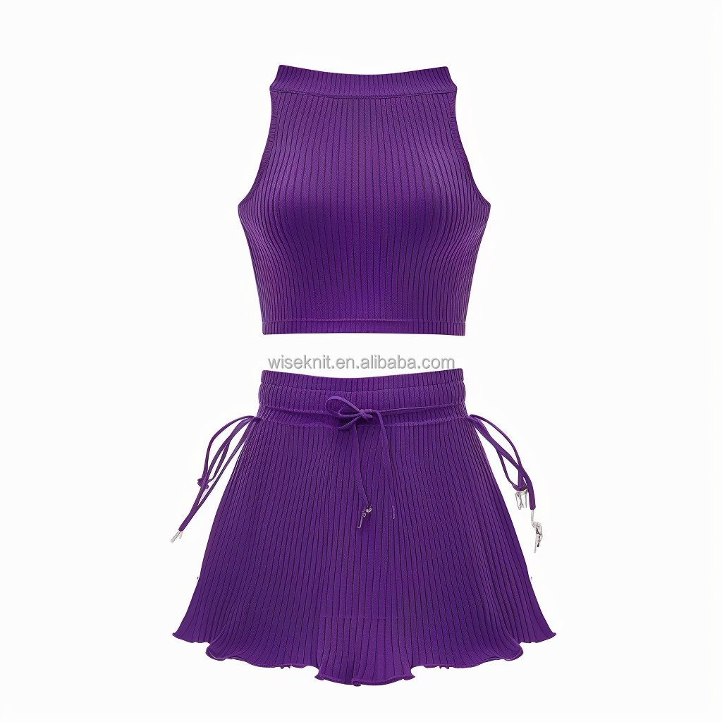 Designer tow 2 piece set women's sets clothing knit loungewear knit sets for women Y2K sleeveless Tank Top flare pant outfit