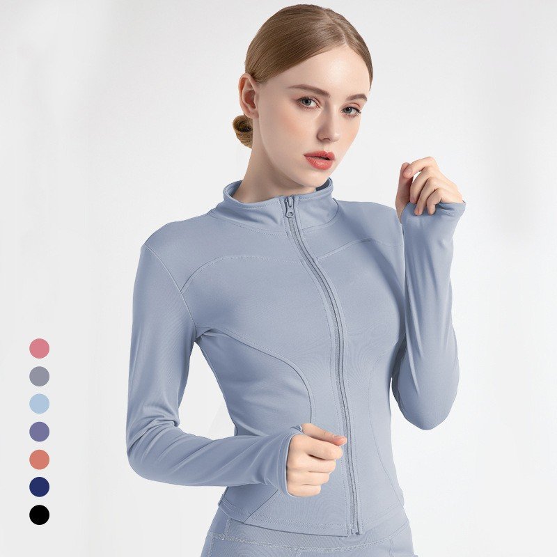 Woman Zipper Popular Gym Coat Cloth Set Lady Short And Windbreaker Athletic Sport Outer Wear Yoga Training Fitness Jacket