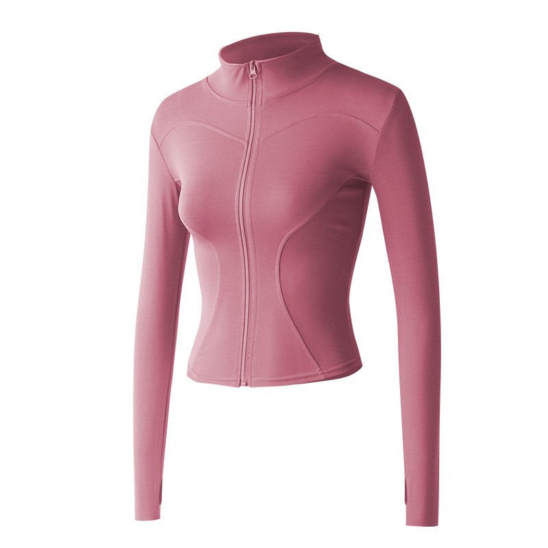 Woman Zipper Popular Gym Coat Cloth Set Lady Short And Windbreaker Athletic Sport Outer Wear Yoga Training Fitness Jacket